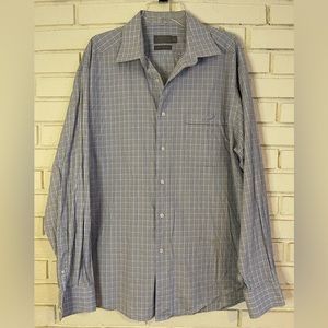 Talbots men’s Blue‎ & Tan Dress Shirt size 17-35/37